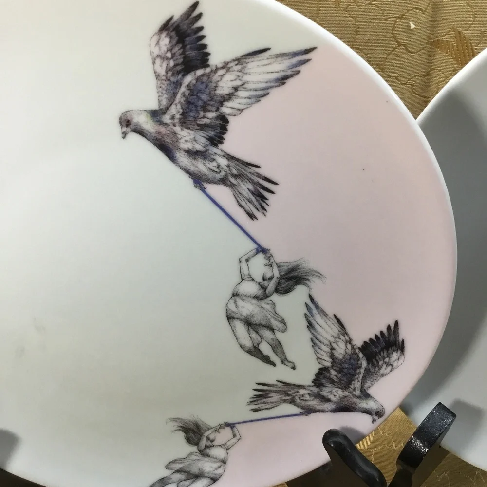 Set of 2 Ikea Side Plates Stunsig Girl Frédérique Vernillet Limited Edition 2017